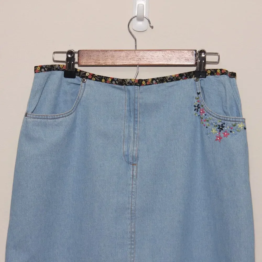 Vintage Susan Bristol Cotton Maxi Skirt Size 10